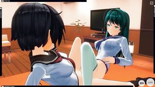 3D HENTAI Schoolgirls Lesbians Fuck with a Vibrator