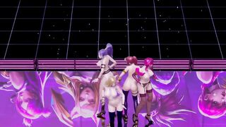 [MMD] Black Pink - how you like that Nude Vers. Ahri Akali Evelynn Kaisa 3D Erotic Dance