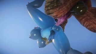 Sexy Furry FUTA Chubby Blue Dragon Takes a Huge Cock Cock 3D Yiffalicious