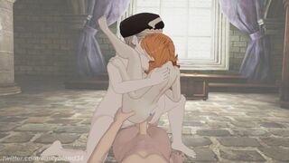 Mercedes and Annette FFM Threesome - Fire Emblem three Houses POV 3d Animation