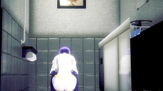 Teen Titans Hentai - Raven Peeing in a Japanese Toilet