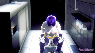Teen Titans Hentai - Raven Peeing in a Japanese Toilet