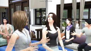 Orgy Party With Horny Neighbors - sims 4 - 3D animation