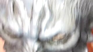 Wolf Babe was hungry for her Masters cock and his cum to kiss him