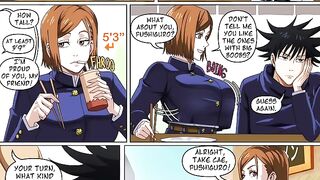 History First Date - Yuji slams his cock in Nobara's huge white ass