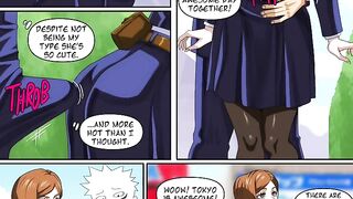 History First Date - Yuji slams his cock in Nobara's huge white ass