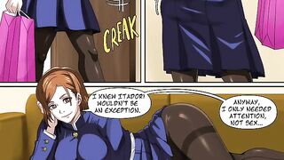 History First Date - Yuji slams his cock in Nobara's huge white ass