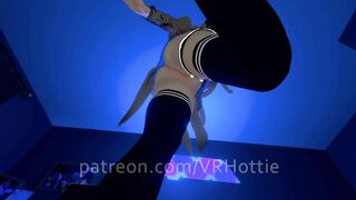 Fishnet Blindfold Strip Brunette POV Lap Dance and Ride Body Rolls