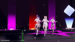 [MMD] CHUNG HA - Snapping Strip Vers. Ahri Akali Kaisa Evelynn Seraphine KDA 3D Erotic Dance