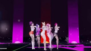 [MMD] CHUNG HA - Snapping Strip Vers. Ahri Akali Kaisa Evelynn Seraphine KDA 3D Erotic Dance