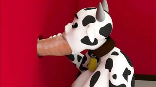 Mowmow, the Dirty Cow Furry, Blowjob.
