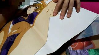 AIKa(パンチラアニメ)の下着姿の皇藍華にキス&足舐め後に顔射ぶっかけオナニー