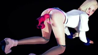 Sexy Blonde Girl Suck a Horse Cock - 3d Animation Hmv