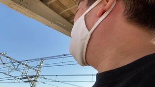 A Man Sees off a Train at Gotanno Station.