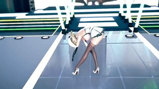 Idol with Anal Plug in Slut Suit Dancing on the Stage MMD R18