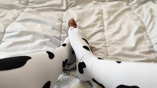 I Cheat on my Husband with a Plastic Penis - Footjob Feet Amateur POV Cosplay Cow