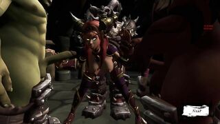 World Warcraft. Orc Sexe De Groupe Avec Une Fille | Porno Game