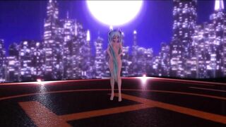 【r-18 MMD】Hatsune Miku Cat Suit Strip Dance